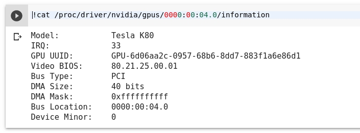 Модель GPU в Colaboratory